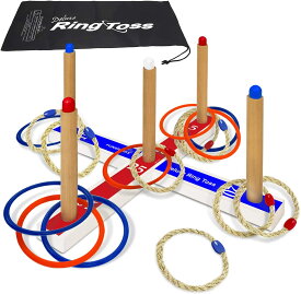 輪投げゲームセット Funsparks 組み立て簡単 Ring Toss Game for Kids