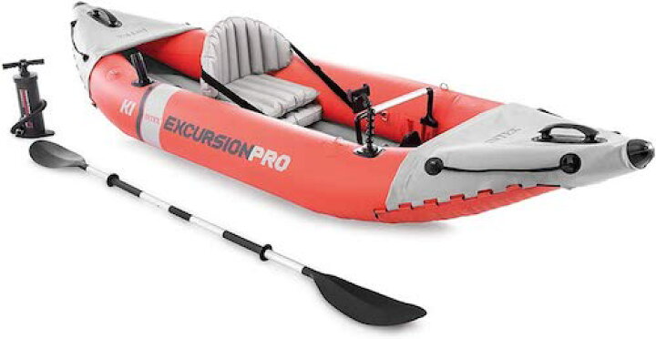 楽天市場】Intex Excursion Pro Kayak Series / インフレータブル カヤック エクスクルージョン プロ 一人用  [オレンジ/グレー] : Founder