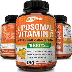 NutriFlair Liposomal Vitamin C 1600mg, 180 Capsules / j[gtA |\[ r^~C 1600mg 180JvZ 90