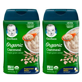 【お得な2個セット】Gerber Organic Single Grain Oatmeal Baby Cereal / ガーバー オーガニック 離乳食 オートミール シリアル 鉄分豊富 227g x 2 約30食分