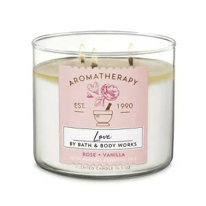 Bath and Body Works 3-Wick Candle Aromatherapy ROSE VANILLA 14.5oz / oXAh{fB[NX A}Zs[ 3cLh [[Yoj] 411g
