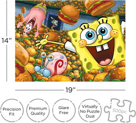 Aquarius Sponge Bob Square Pants 500 Piece Jigsaw Puzzle / ジグソーパズル スポンジボブ スクエアパンツ 500ピース アクエリアス【完成後のサイズ】縦 約35.56cm × 横 約48.26cm