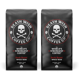 【2袋セット】DEATH WISH COFFEE Ground Coffee Dark Roast [16 oz.] The World's Strongest Coffee / デスウィッシュコーヒー 世界一ストロングなコーヒー 挽き豆 [ダークロースト] オーガニック 454g　【粉タイプ】
