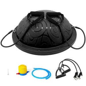ATIVAFIT Half Ball Balance Trainer with Straps / �n�[�t�o�����X�{�[�� �X�g���b�v�t�� [�u���b�N] �̊��g�[�j���O �R�A�g���[�j���O ���K �t�B�b�g�l�X ���[�N�A�E�g �W��