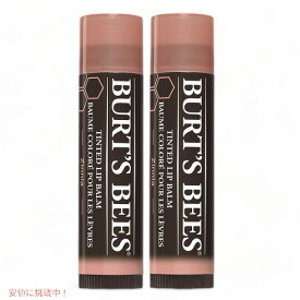 【2本セット】Burt's Bees 100% Natural Tinted Lip Balm, Zinnia 2 Tubes バーツビーズ ティンテッドリップバーム [ジニア] 2本 色付きリップ