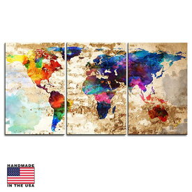 世界地図3setウォールアート アート作品 BoxColors キャンバス 大　アメリカ輸入雑貨 アメリカアート デコレーション Founderがお届け!