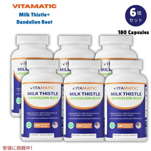 �y6�Z�b�g�zVitamatic ���B�^�}�e�B�b�N �~���N�V�X�� �^���|�|�̍��z�� 180�� �x�W�^���A���J�v�Z�� Milk Thistle with Dandelion Root