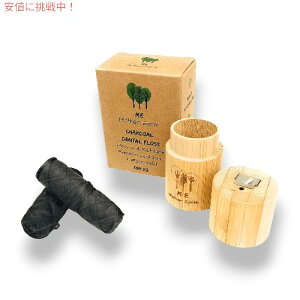 Me Mother Earth �r�[�K�������𐫒|�Y�f���^���t���X Vegan Biodegradable Bamboo Charcoal Dental Floss 55yds x2��