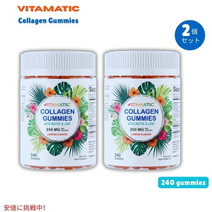 �y2�Z�b�g�z Vitamatic ���B�^�}�e�B�b�N �R���[�Q���O�~ 200mg �O�~�^�C�v 240�� ���������� �r�^�~��C�E�����E�r�I�`���ܗL Collagen Gummies