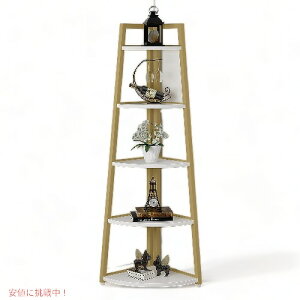 Tribesigns gCuTC 5i R[i[ {I _[VFt CeA [S[h] 5 Tier Corner Shelf (Gold)