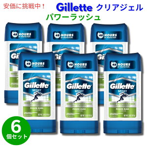 6�Z�b�g Gillette Clear Gel Deodorant Power Rush 3.8oz / �W���b�g �N���A�[�W�F�� �f�I�h�����g [�p���[���b�V��] 107g