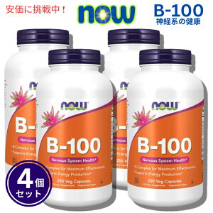 �y4�Z�b�g�zNow Foods �i�E�t�[�Y Vitamin B-100 0438# (�n�C�|�e���V�[B�R���v���b�N�X) 250�J�v�Z��