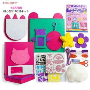 KRAFUN ͂߂Ăٖ̍DLbg qǂ NtgZbgi7ނ̊ȒPvWFNgj My First Sewing Kit for Beginner Kids