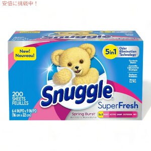 Snuggle XibO vX X[p[tbV hC[V[g XvOo[Xg Plus SuperFresh Dryer Sheets Spring Burst 200