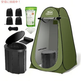 FUN ESSENTIALS 携帯トイレ 非常用トイレ アウトドア 仮設トイレ大人用 Portable Toilet Kit For Adults