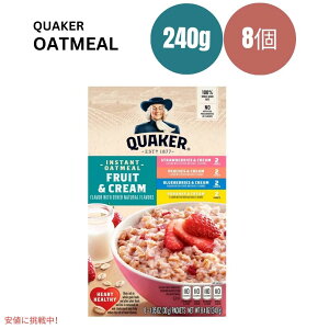 NG[J[̃t[cN[CX^gI[g~[oGeB 9.8oz x 8ct Quaker Fruit & Cream Instant Oatmeal Variety 9.8oz x 8ct