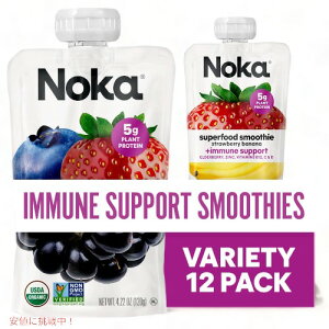 �m�J �X�[�p�[�t�[�h �X���[�W�[ �p�E�` 2��� 120g 12�Z�b�g / Noka Superfood Fruit Smoothie Pouches Strawberry Banana & Super Berry 4.22oz 12ct