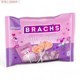 Brach's バレンタイン ストロベリーカップケーキ グリッターポップ 388g 配れるアメリカンスナック ギフト Valentine's Strawberry Cupcake Glitter Pops 13.5oz