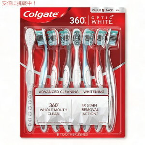 �R���Q�[�g �I�v�e�B�b�N�z���C�g 360 ���u���V8�{�Z�b�g �o�����[�p�b�N Colgate Optic White 360 Toothbrush Soft 8pk