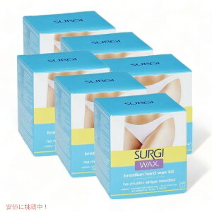 6�Z�b�g SURGI �u���W���A�����b�N�X�L�b�g �r�L�j���C���p�@SURGI WAX BRAZILIAN WAXING KIT FOR PRIVATE PARTS