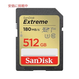 SanDisk TfBXN 512GB Extreme SDXC UHS-I [J[h C10, U3, V30, 4K UHDΉ SDXC Memory Card