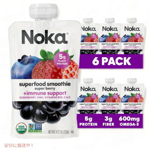 mJ X[p[t[h X[W[ pE` X[p[x[ 120g 6Zbg / Noka Superfood Fruit Smoothie Pouches Super Berry 4.22oz 6ct
