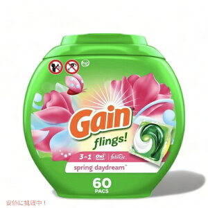Gain Flings �Q�C�� �t�����O�X ������ �W�F���{�[�� [�X�v�����O�f�C�h���[��] �I�L�V���t�@�u���[�Y 60���� Spring Daydream Scent 60ct Laundry Detergent Pacs �ߗޗp���