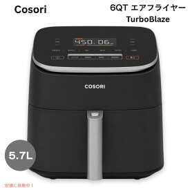 Cosori コソリ TurboBlaze 6QT(5.7 L) エアフライヤー 大容量 ノンフライヤー 9機能 PFASフリー セラミックコーティング 32〜232℃温度調整 電気フライヤー