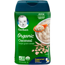 ガーバー オーガニック 離乳食 オートミール シリアル 鉄分豊富 8oz(227g) 約15食分 / Gerber Organic Single Grain Oatmeal Baby Cereal