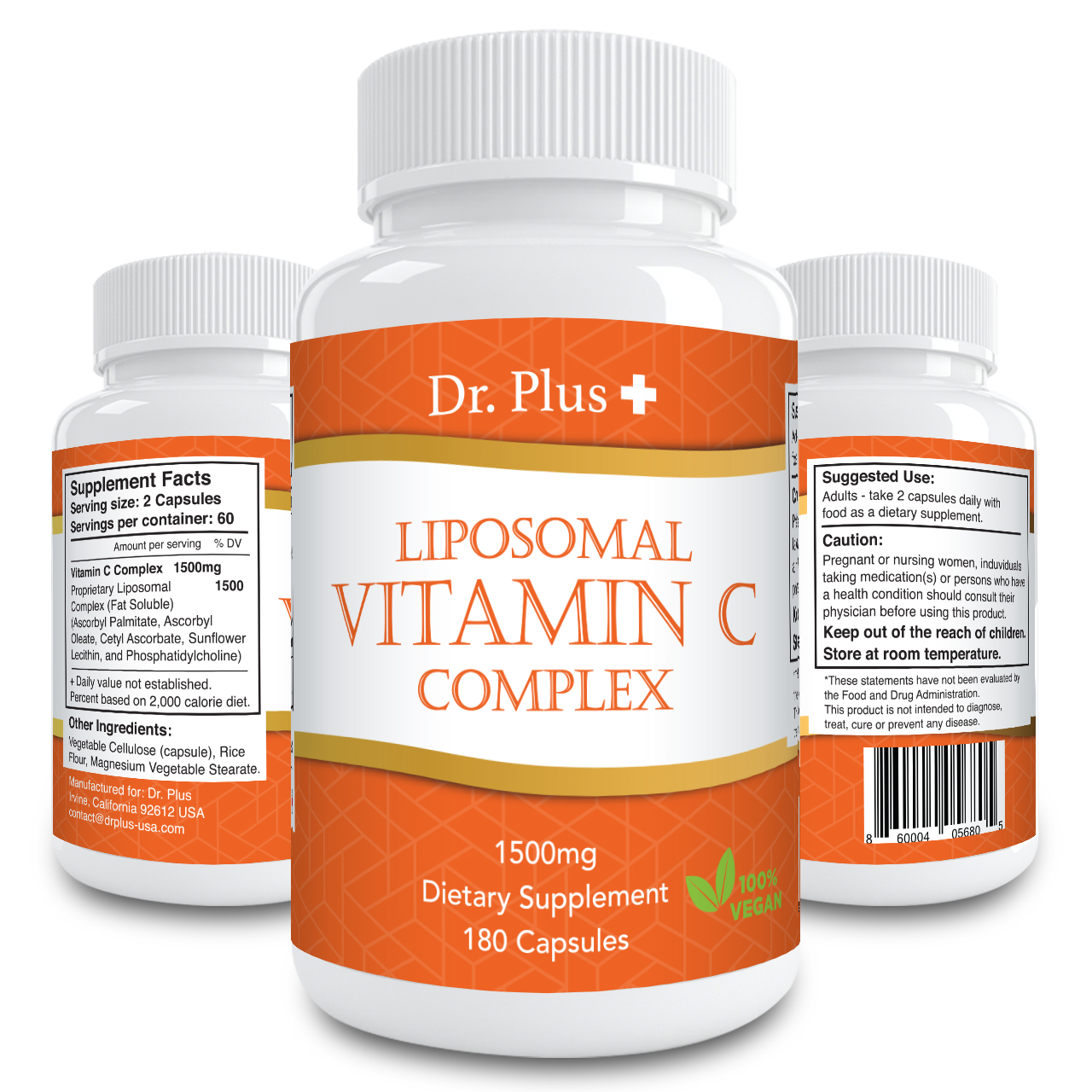 高濃度ビタミンC 1500mg 高濃度リポソーム 180カプセル   Liposomal Vitamin C 1500mg 180 Caps Made in USA 海外通販