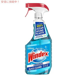 Windex �K���X����уE�B���h�E�N���[�i�[�X�v���[�{�g�� �I���W�i���u���[ 23�I���X Glass and Window Cleaner Spray Bottle
