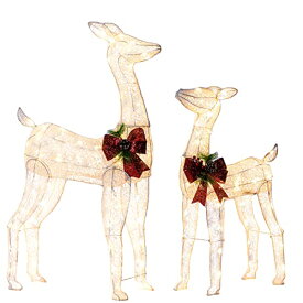 Joiedomi 2パック クリスマス トナカイ、雌鹿、子鹿 クリスマス イベント デコレーション