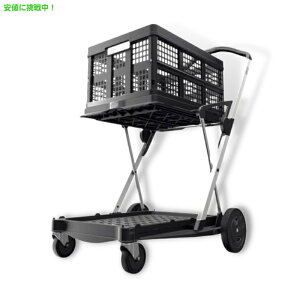 NbNX ܂ݎVbsOJ[g [N[gt  CLAX Collapsible Shopping Cart with Storage Crate Black