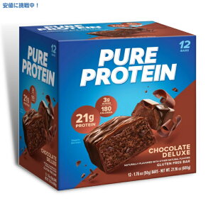 [12����] �s���A�v���e�C�� �o�[ �`���R���[�g�f���b�N�X Pure Protein Bar Chocolate Deluxe 12ct
