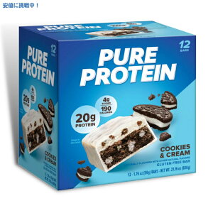 [12����] �s���A�v���e�C�� �o�[ �N�b�L�[�A���h�N���[�� Pure Protein Bar Cookies & Cream 12ct