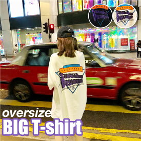 あす楽対応【メール便送料無料】ビッグTシャツ レディース アメリカン バックプリント ビッグシルエット オーバーサイズ トレンド 吸水速乾 ドライTシャツ 流行 大きいサイズ シンプル ゆったり 彼氏T ワンピース ストリート アメコミ ポップ