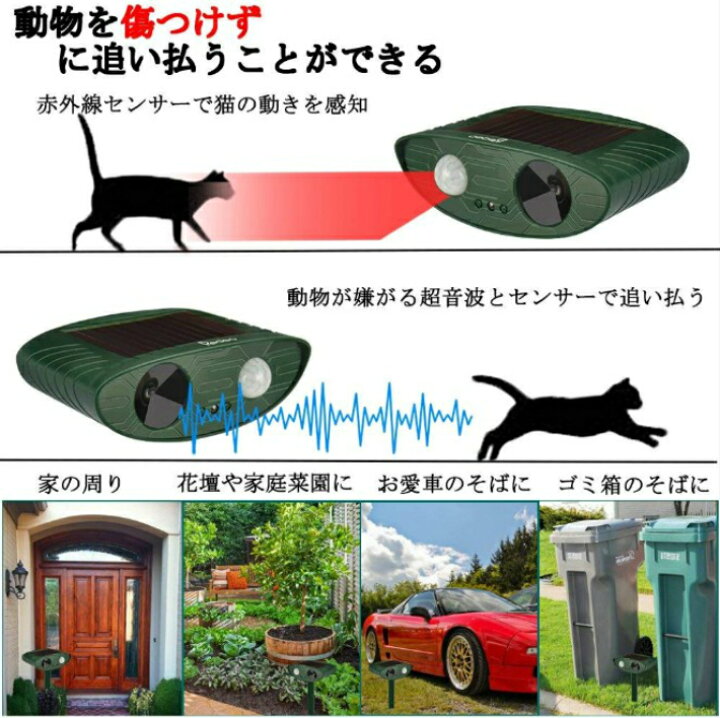 動物リペラ忌避剤 ガーデンソーラー超音波ドライブ害虫動物鳥猫犬キツネリペラ忌避剤