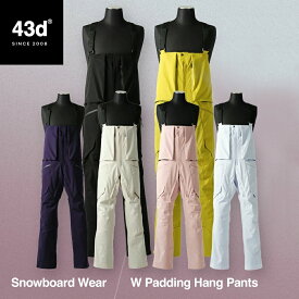 43DEGREES レディース スノーボードウェア ビブパンツ W Padding Hang Pants スキーウェア スノボウェア スノーボード スキー スノボ スノボー ウェア パンツ ウエア 大きい メンズ ユニセックス 43d