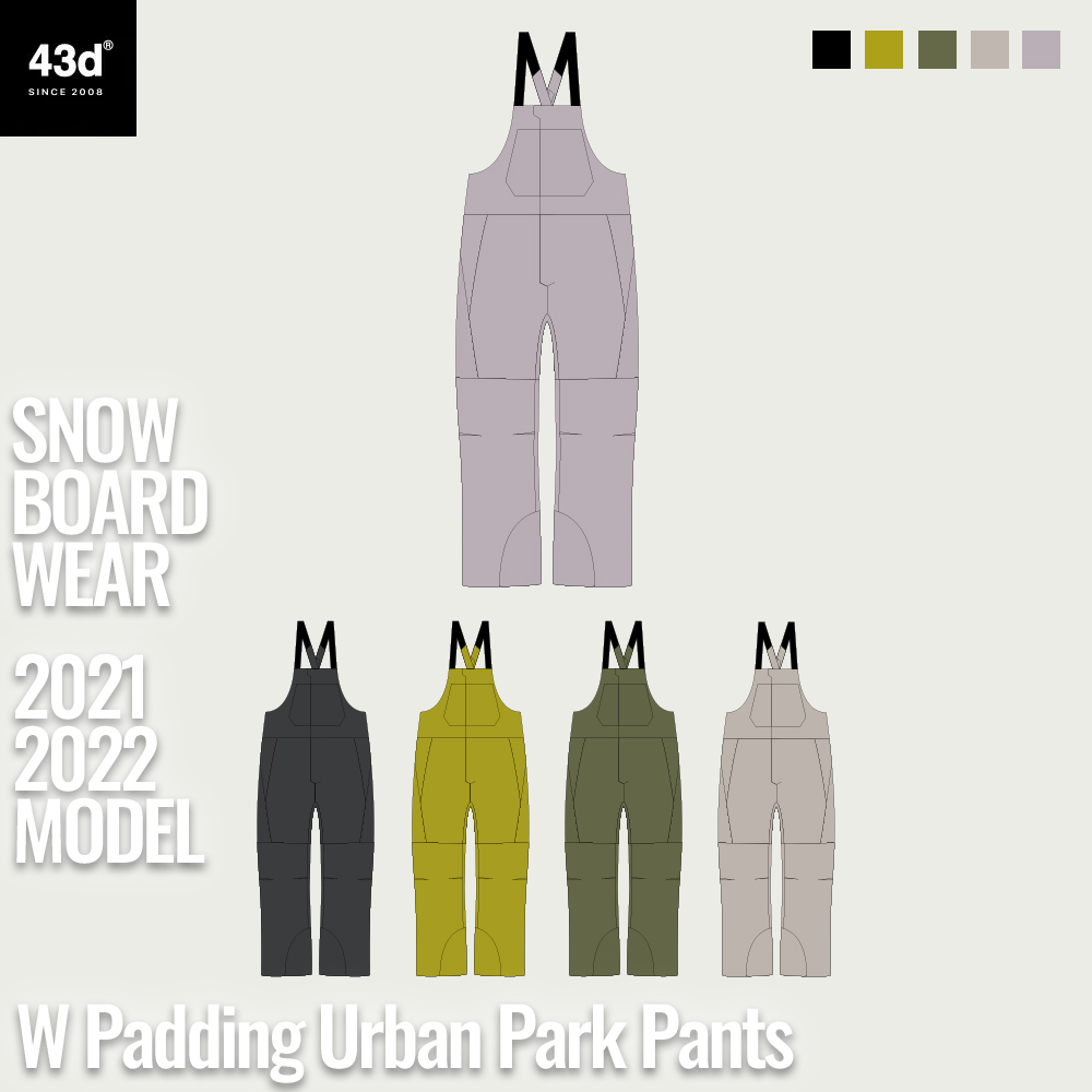 代謝が低い方や女性向き 絶対の保温力が欲しい方推奨のルーズシルエットのスノーウェア 他では買えない完全オリジナル スノーボードウェア スキーウェア パンツ単品 新作予約特典付 43DEGREES レディース ビブパンツ 2021-2022モデル W Padding Urban Park 新作多数 新作 スノボー ウエア スノボウェア スキー メンズ スノボ ユニセックス スノーボード 2020秋冬新作 大きい ウェア Pants パンツ 43d