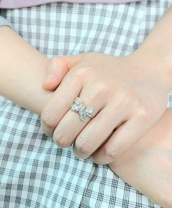 楽天市場】【鑑別書付】大人可愛いリボンモチーフ！ 0.5ct 天然 