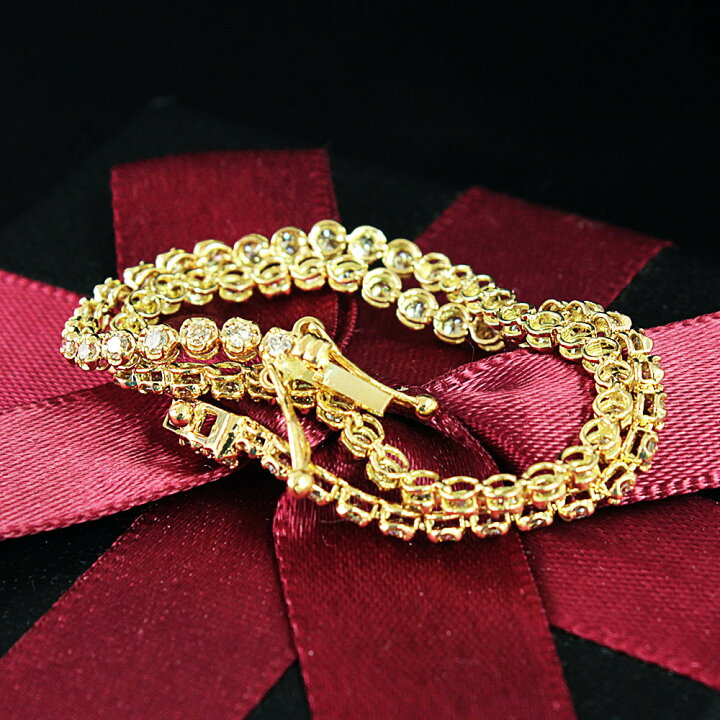 楽天市場】1ct ダイヤモンド ブレスレット K18 イエローゴールド 鑑別  