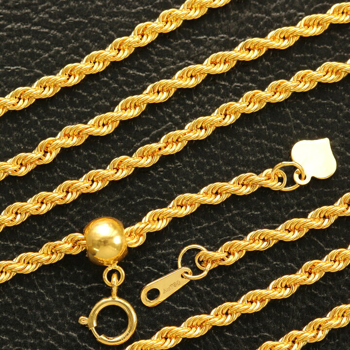 楽天市場】45cm 2.2mm K18 YG イエローゴールド スライドアジャスタ  