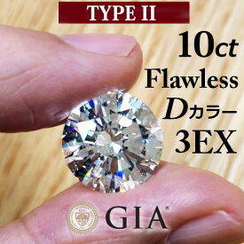 【GIA鑑定書付】世界最高品質！ 10ct D FL 3EX TYPE2 天然 ダイヤモンド ルース ラウンドブリリアントカット [送料無料]