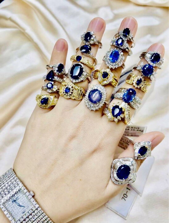 非加熱オールドカットサファイア、Ptリング （サファイア「4大宝石 青  