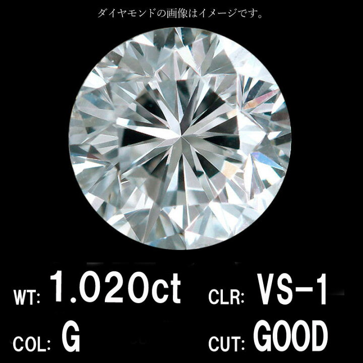 楽天市場】【中央宝石研究所鑑定】1.020ct Gカラー VS-1 GOOD 天然 