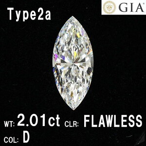 �y GIA �Ӓ菑�t �z�� ���F ���� TYPE2A D�J���[ Flawless Excellent 2.01ct �V�R �_�C�������h ���[�X �}�[�L�[�X�J�b�g ��������