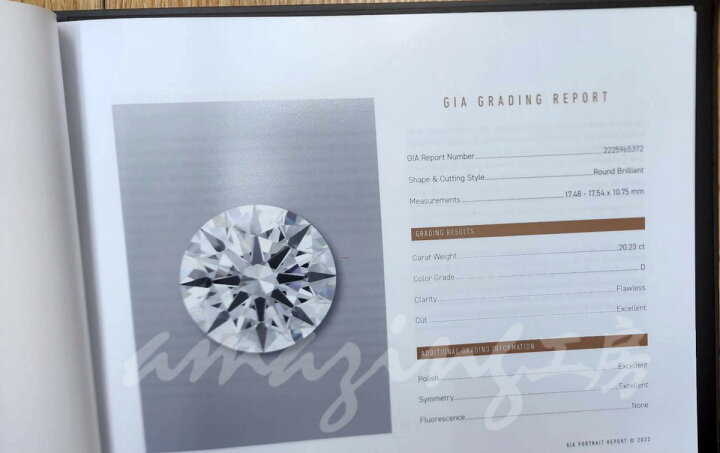 楽天市場】【 GIA 鑑定書ブック付 】20.23ct D FL 3EX TYPE2A 天然 