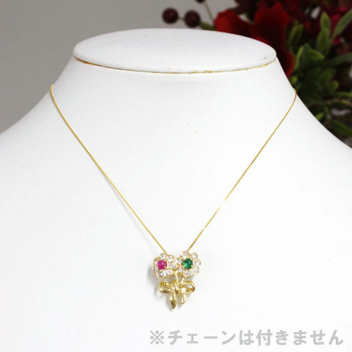 楽天市場】エメラルド ルビー ダイヤモンド フラワー リボン ブローチ 