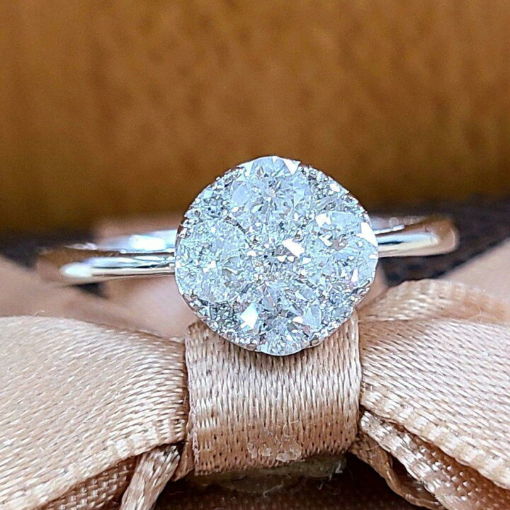 楽天市場】【鑑別書付】ギラギラ！まるで2ct！ 0.6ct ダイヤモンド K18 