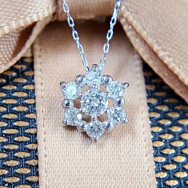 楽天市場】【鑑別書付】 キラキラ☆雪の結晶 0.3ct ダイヤモンド K18 